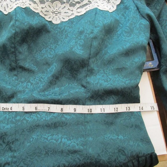 Vintage 80s Green Prairie Dress - Picture 5 of 5